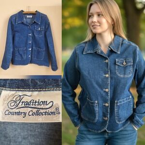 Vintage Denim Jacket Denim‎ Shirt Light